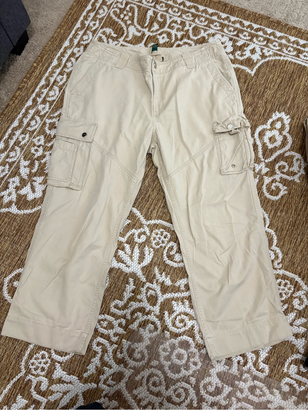Lauren Ralph Lauren Womens Khaki Tan cargo Capri Cropped Pants size 14